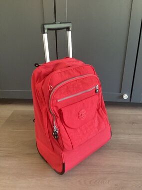 NEW Kipling Rolling School Travel Backpack Red 4 compartments
